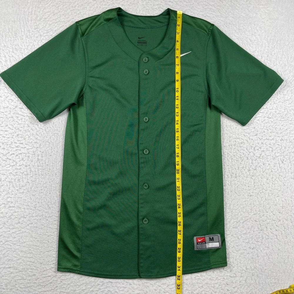 Nike Baseball Jersey Mens Medium Green Button Athletic Team‎ Sports Athleisure